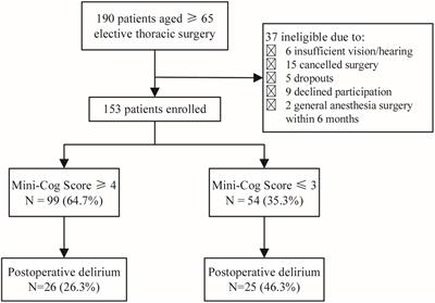 Prevalence of preoperative cognitive impairment among elderly thoracic surgery patients and association with postoperative delirium: a prospective observational study